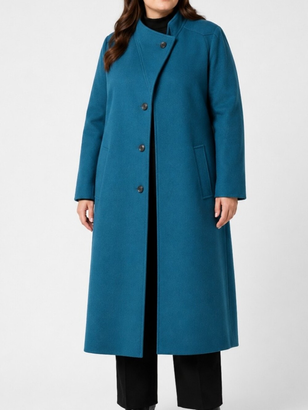 Vintage Roth Stern Wool Teal Button Up Maxi Coat Pit To Pit Is 23.5 Tie Front